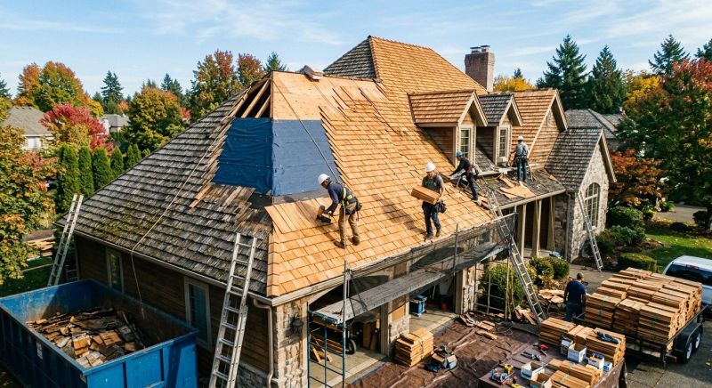 Cedar Roof Replacement in Georgetown, MA
