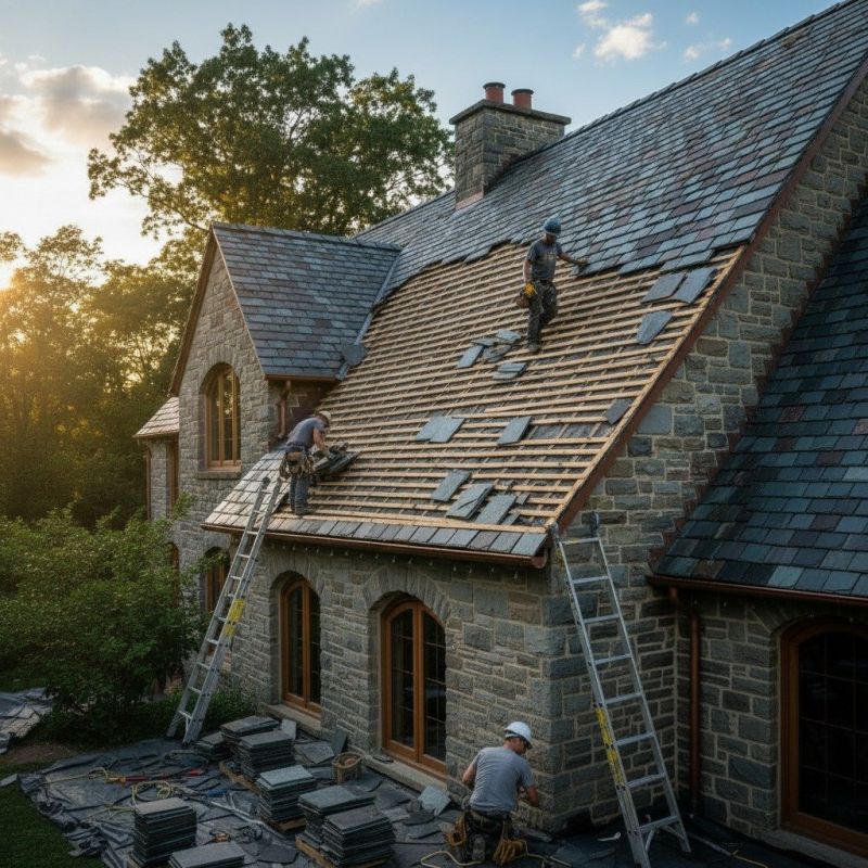 Slate Roof Replacement in Medford, MA