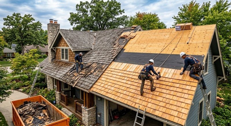 Wood Shake Roof Replacement in Cohasset, MA